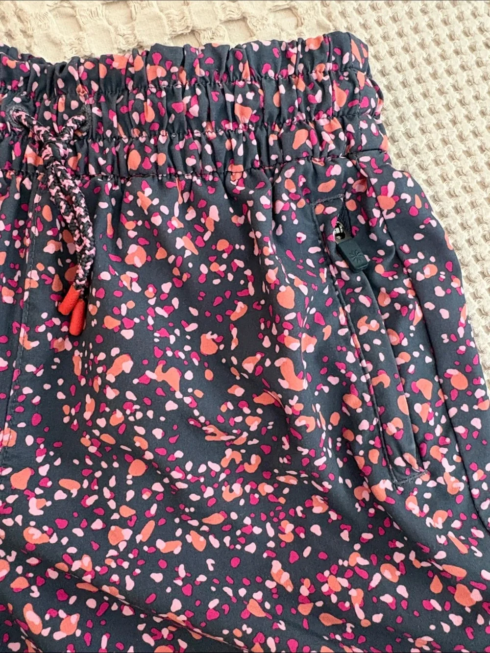 Athleta Girl Girls’ Dark Grey Colorful Confetti Athletic Shorts